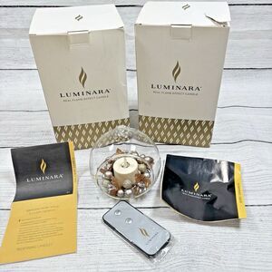 Luminara Real Flame Effect Candle Berry Glass Christmas Ornaments Remote Lot 2